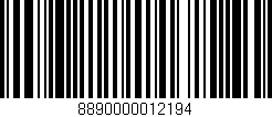 Código de barras (EAN, GTIN, SKU, ISBN): '8890000012194'