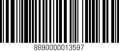 Código de barras (EAN, GTIN, SKU, ISBN): '8890000013597'