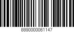 Código de barras (EAN, GTIN, SKU, ISBN): '8890000061147'