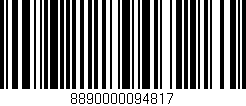 Código de barras (EAN, GTIN, SKU, ISBN): '8890000094817'