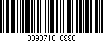 Código de barras (EAN, GTIN, SKU, ISBN): '889071810998'