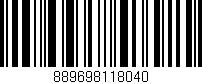 Código de barras (EAN, GTIN, SKU, ISBN): '889698118040'