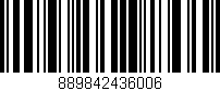 Código de barras (EAN, GTIN, SKU, ISBN): '889842436006'