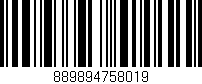 Código de barras (EAN, GTIN, SKU, ISBN): '889894758019'