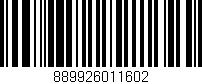 Código de barras (EAN, GTIN, SKU, ISBN): '889926011602'