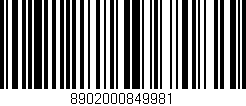 Código de barras (EAN, GTIN, SKU, ISBN): '8902000849981'