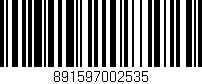 Código de barras (EAN, GTIN, SKU, ISBN): '891597002535'