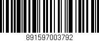 Código de barras (EAN, GTIN, SKU, ISBN): '891597003792'