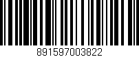 Código de barras (EAN, GTIN, SKU, ISBN): '891597003822'