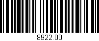 Código de barras (EAN, GTIN, SKU, ISBN): '8922.00'