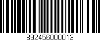 Código de barras (EAN, GTIN, SKU, ISBN): '892456000013'