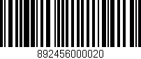 Código de barras (EAN, GTIN, SKU, ISBN): '892456000020'