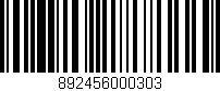Código de barras (EAN, GTIN, SKU, ISBN): '892456000303'