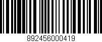 Código de barras (EAN, GTIN, SKU, ISBN): '892456000419'