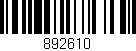 Código de barras (EAN, GTIN, SKU, ISBN): '892610'