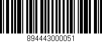 Código de barras (EAN, GTIN, SKU, ISBN): '894443000051'