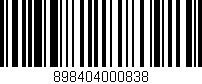 Código de barras (EAN, GTIN, SKU, ISBN): '898404000838'