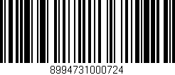 Código de barras (EAN, GTIN, SKU, ISBN): '8994731000724'