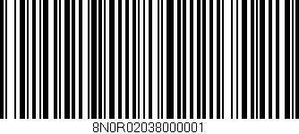 Código de barras (EAN, GTIN, SKU, ISBN): '8N0R02038000001'