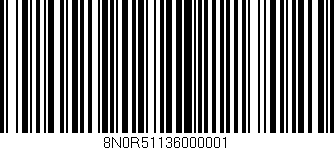Código de barras (EAN, GTIN, SKU, ISBN): '8N0R51136000001'