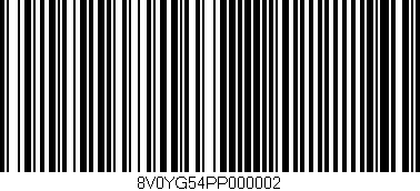 Código de barras (EAN, GTIN, SKU, ISBN): '8V0YG54PP000002'