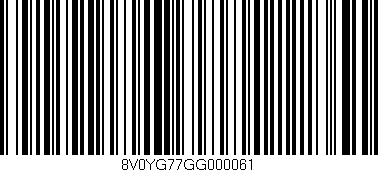 Código de barras (EAN, GTIN, SKU, ISBN): '8V0YG77GG000061'