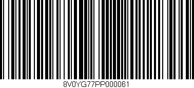 Código de barras (EAN, GTIN, SKU, ISBN): '8V0YG77PP000061'