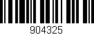 Código de barras (EAN, GTIN, SKU, ISBN): '904325'