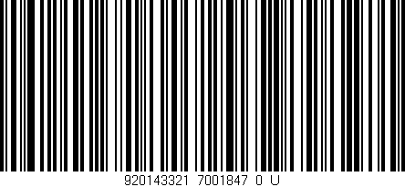 Código de barras (EAN, GTIN, SKU, ISBN): '920143321_7001847_0_U'