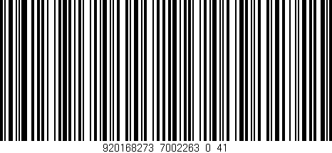 Código de barras (EAN, GTIN, SKU, ISBN): '920168273_7002263_0_41'