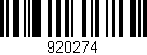 Código de barras (EAN, GTIN, SKU, ISBN): '920274'