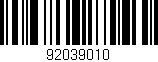 Código de barras (EAN, GTIN, SKU, ISBN): '92039010'