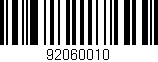 Código de barras (EAN, GTIN, SKU, ISBN): '92060010'
