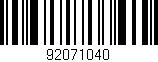 Código de barras (EAN, GTIN, SKU, ISBN): '92071040'