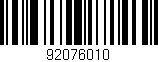 Código de barras (EAN, GTIN, SKU, ISBN): '92076010'