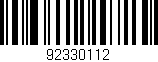 Código de barras (EAN, GTIN, SKU, ISBN): '92330112'