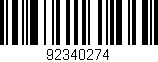 Código de barras (EAN, GTIN, SKU, ISBN): '92340274'