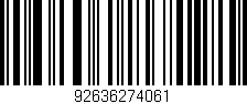 Código de barras (EAN, GTIN, SKU, ISBN): '92636274061'
