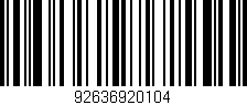 Código de barras (EAN, GTIN, SKU, ISBN): '92636920104'