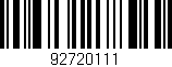 Código de barras (EAN, GTIN, SKU, ISBN): '92720111'