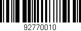 Código de barras (EAN, GTIN, SKU, ISBN): '92770010'
