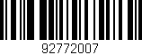 Código de barras (EAN, GTIN, SKU, ISBN): '92772007'