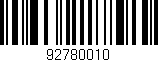 Código de barras (EAN, GTIN, SKU, ISBN): '92780010'