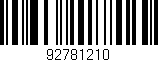 Código de barras (EAN, GTIN, SKU, ISBN): '92781210'