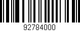 Código de barras (EAN, GTIN, SKU, ISBN): '92784000'