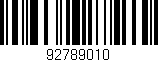 Código de barras (EAN, GTIN, SKU, ISBN): '92789010'