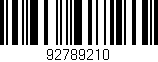Código de barras (EAN, GTIN, SKU, ISBN): '92789210'