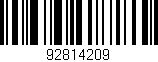 Código de barras (EAN, GTIN, SKU, ISBN): '92814209'