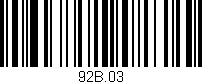 Código de barras (EAN, GTIN, SKU, ISBN): '92B.03'