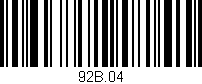 Código de barras (EAN, GTIN, SKU, ISBN): '92B.04'